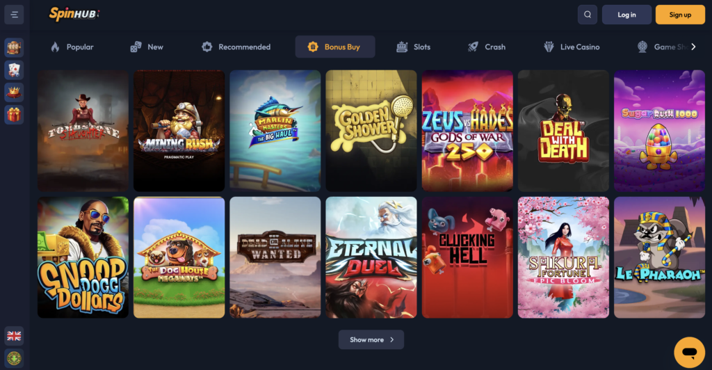 SpinHub Bonus Buy Slots.